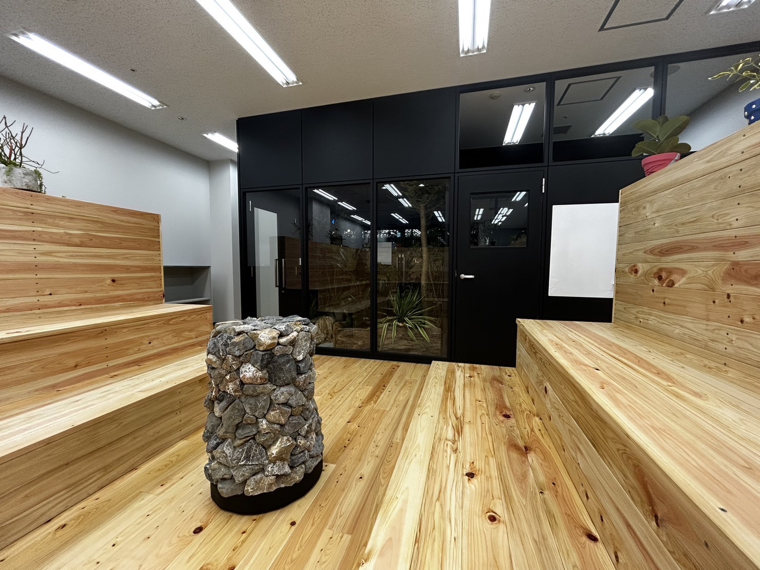 Team members laughing during a collaborative brainstorming session